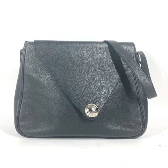 HERMES Serie Christie Rhone Bag Crossbody Flap Shoulder Bag Black/SilverHardware - Picture 1 of 15